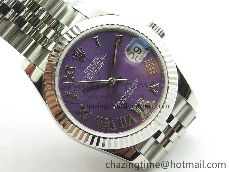 MiroTime 0508 Datejust 31mm 278271 SS BP Maker Best Edition Purple Roman Dial on Jubilee Bracelet OdorResistant 2724